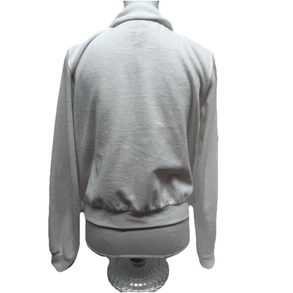 Baby Phat White Velour Womens Zip Up Track Jacket Medium Embroidered Cat Logo - Picture 4 of 7